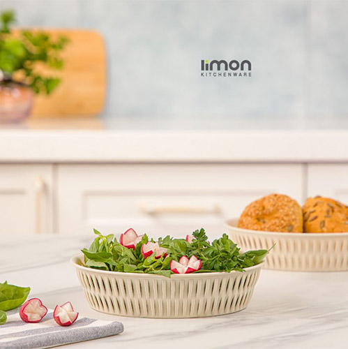 سبد سبزی بیضی طرح بامبو الوان کد1590 لیمون