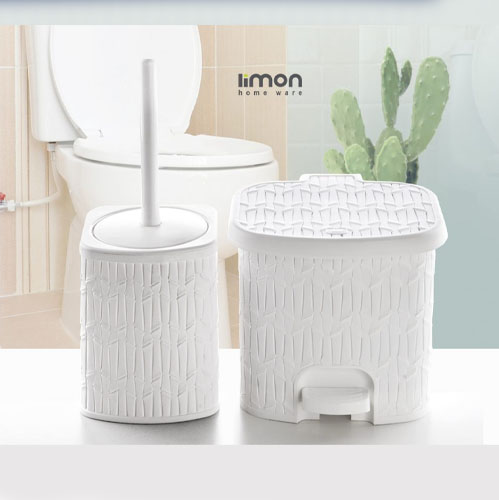 سطل و فرچه 4گوش بامبو کوچک کد1612 لیمون