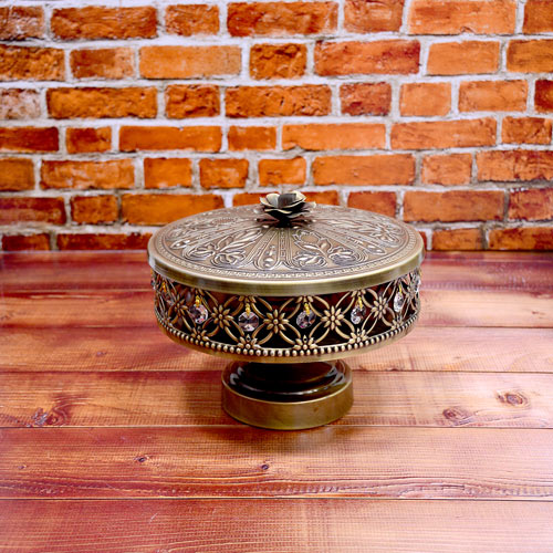 شکلات خوری تک پایه کریستال آنتیک خاتم