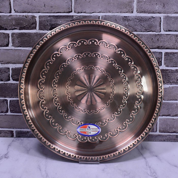 سینی گرد مسی سایز45 stainless 