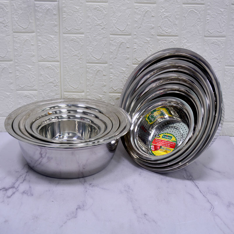 آبکش و لگن 6 تکه استیل یونیک