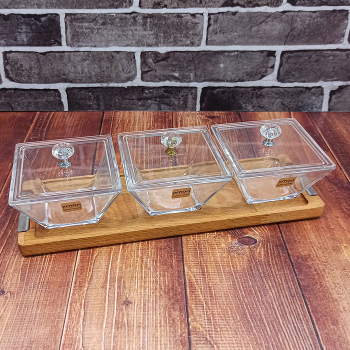 اردوخوری مربع 3خانه پایه چوبی کد2242 لیمون