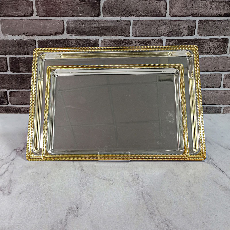 سینی دو تکه سیلور طلایی کد3526 Najib