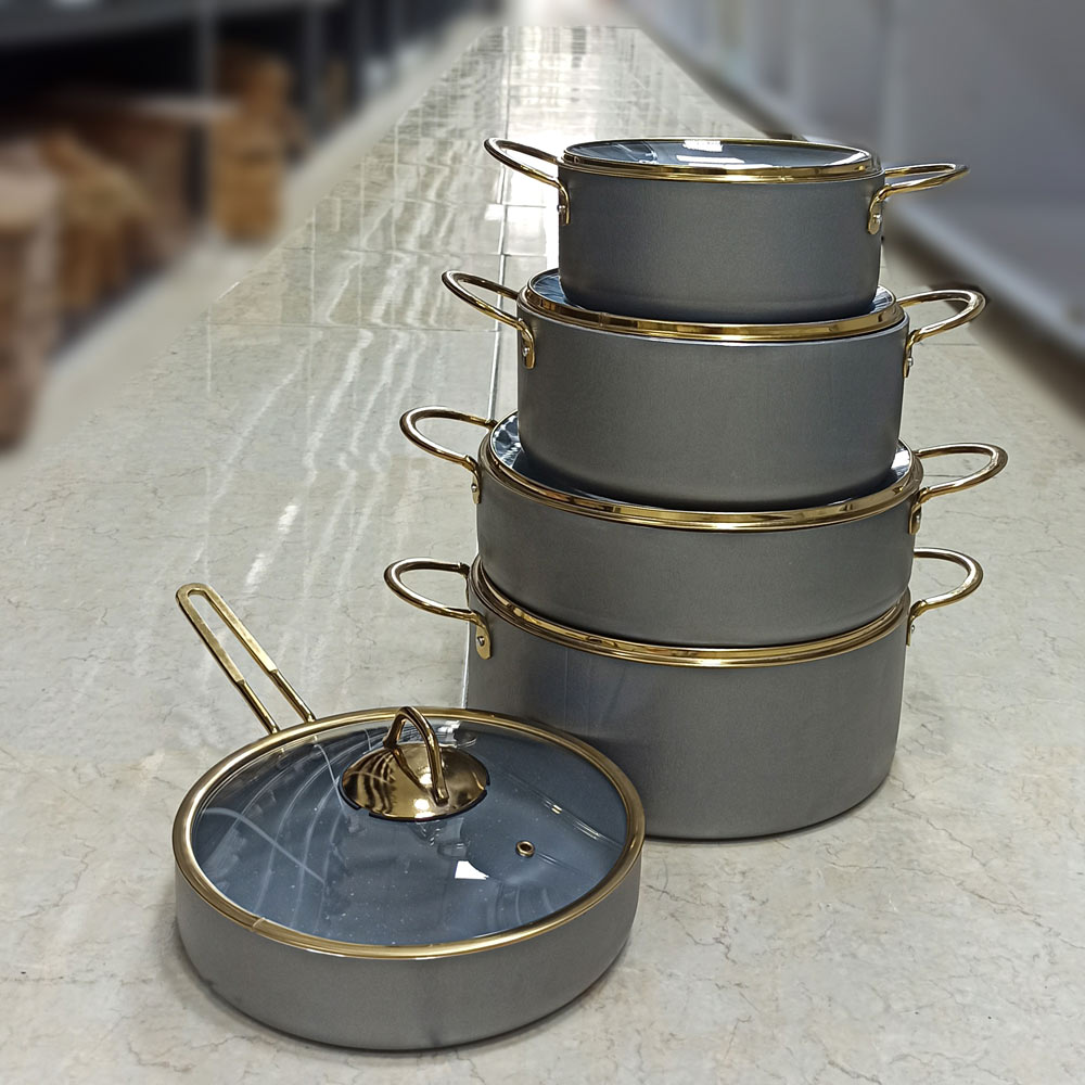 قابلمه 10پارچه طوسی داخل 7رنگ سامسونیا