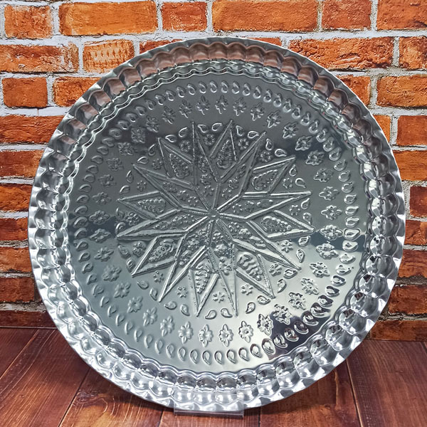 سینی استیل گرد کنگره طرحدار سایز50 الیکا