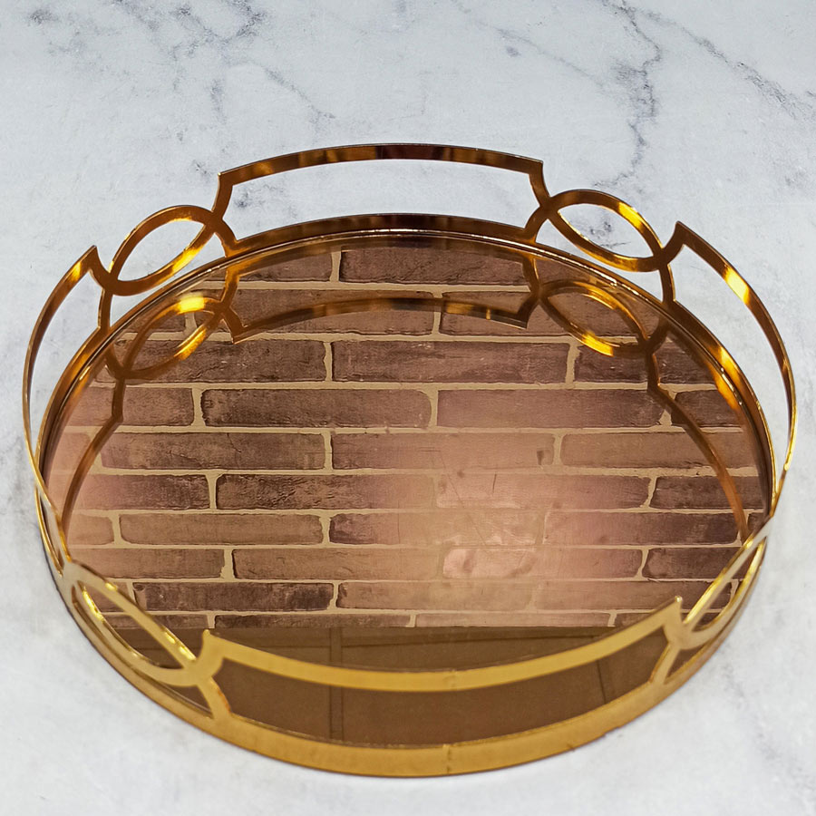 سینی طنابی کوچک طلایی رویال هوم