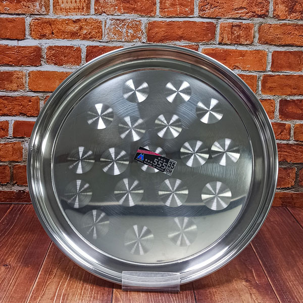 سینی گرد استیل هندی سایز35 کد555