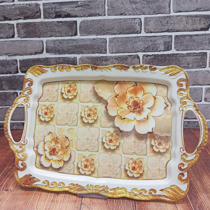 سینی مستطیل متوسط برجسته M3 طرح قوری ملامین