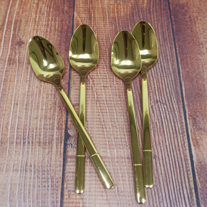 قاشق مربا خوری استیل طلایی GUILONG