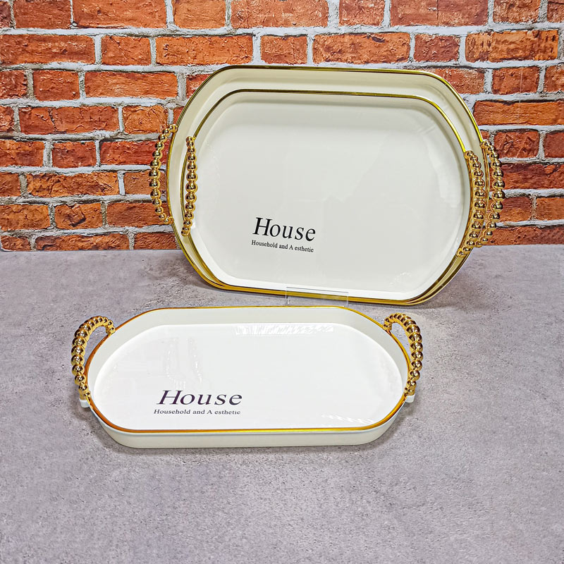 سینی پلاستیکی 3تکه بیضی طلایی 4-532 