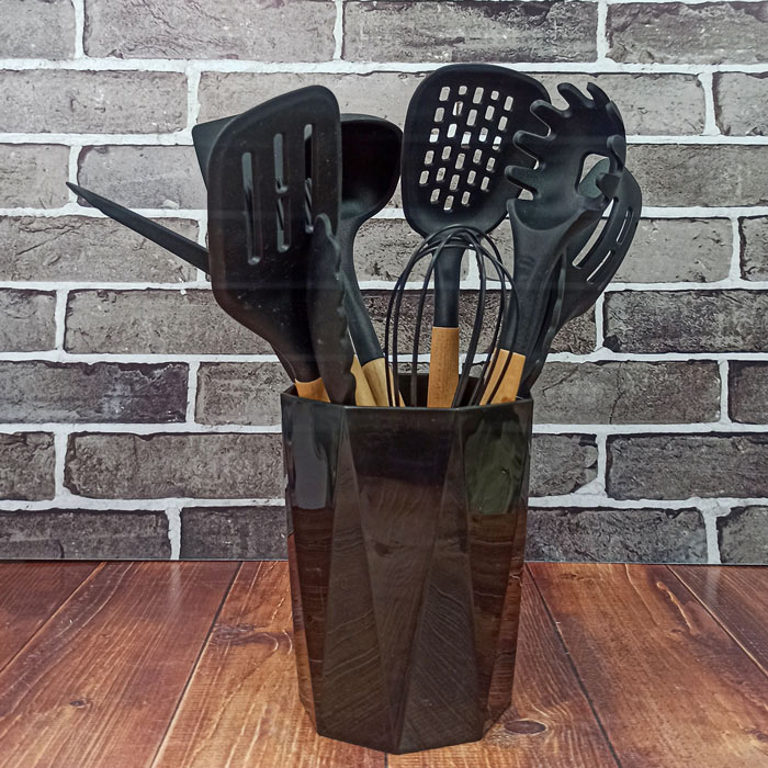 ست کفگیر و ملاقه 11پارچه 6ضلعی 