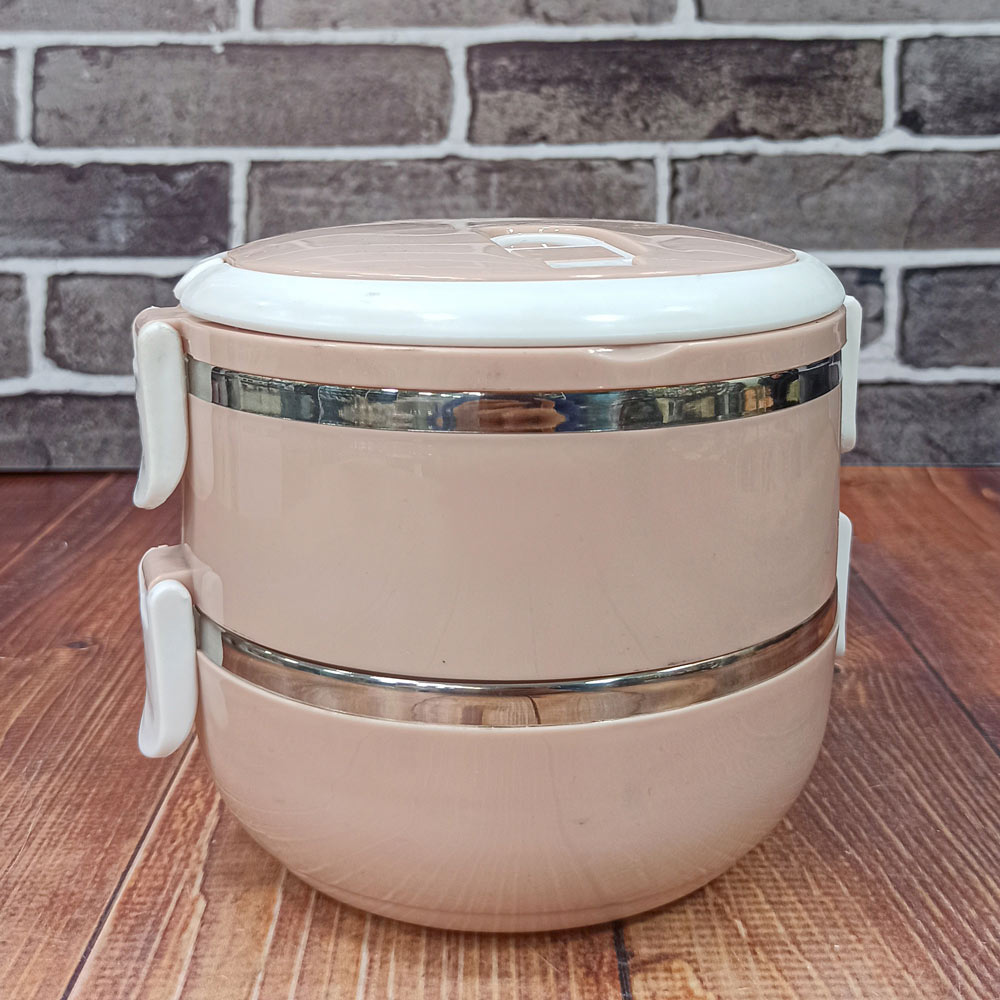 ظرف غذا دو طبقه داخل استیل 1400میل