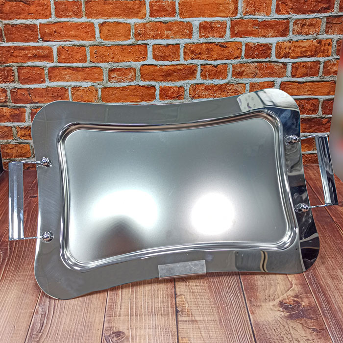 سینی استیل آلفا مستطیل بزرگ ساده A2P ساپر