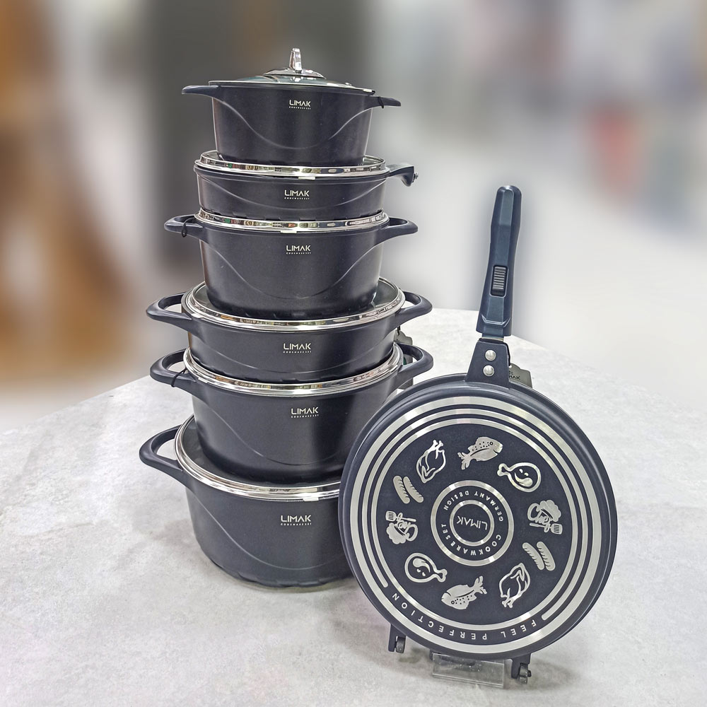 قابلمه 14پارچه طرح ایتالیا سرمه ای لیماک