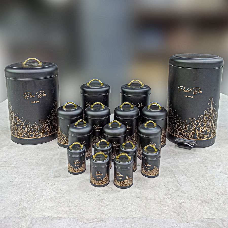 17پارچه آشپزخانه درب فلزی لیانا مشکی طلایی لیماک