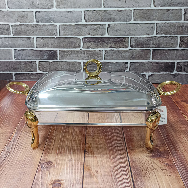 سوفله مستطیل متوسط دسته حلقه یراق طلایی کد 13288 لیماک