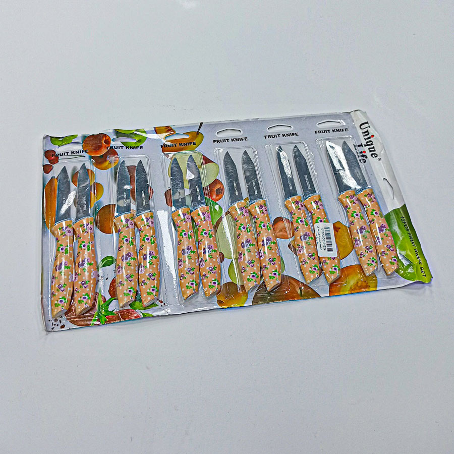 کارد میوه خوری ورقه ای دسته گل دار یونیک لایف