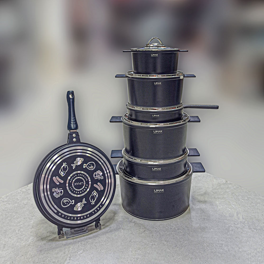 قابلمه 14پارچه طرح آلمان سرمه ای لیماک