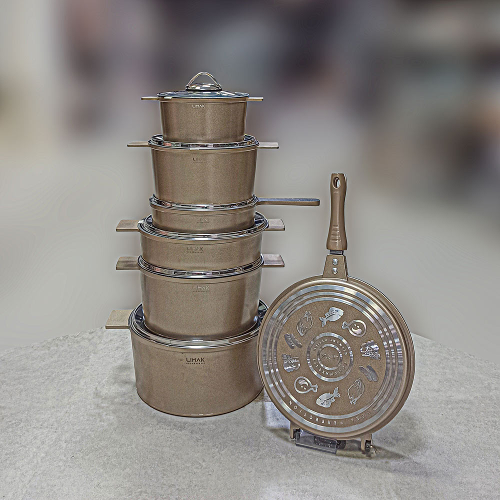 قابلمه 14پارچه طرح آلمان بژ لیماک