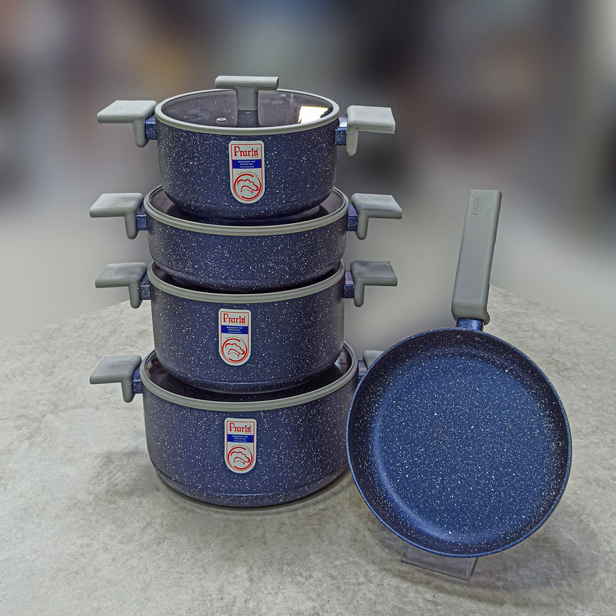 سرویس قابلمه 9پارچه سرمه ای کد4325 پرارین