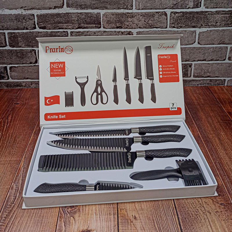 سرویس کارد 7پارچه دسته مشکی پرارین ترک