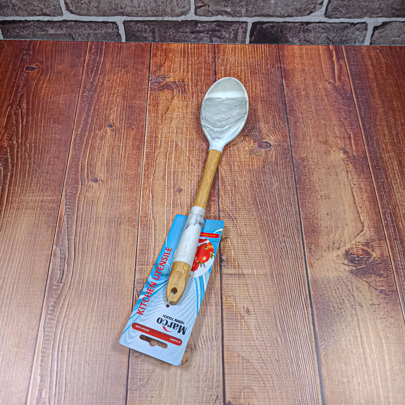 قاشق بزرگ سیلیکونی دسته چوبی Mareo