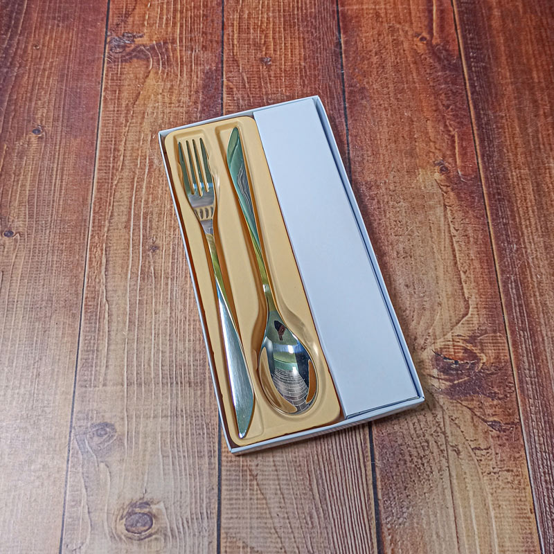 قاشق و چنگال غذاخوری جعبه ای سیلور طلایی کد3 کرکماز