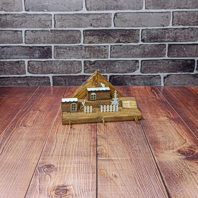 جا کلیدی سه بعدی کوچک چوبی تمدن