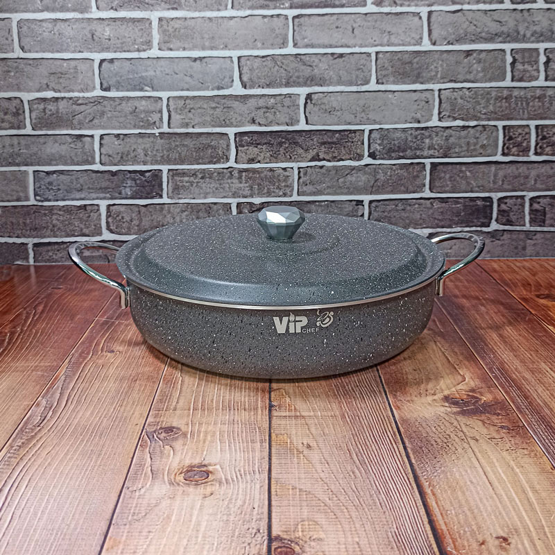 تابه دو دسته سایز38 درب فلزی طوسی VIP