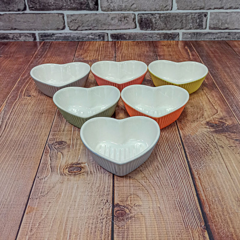 کاسه ترشی قلب سرامیکی رنگی گوزل LB2024