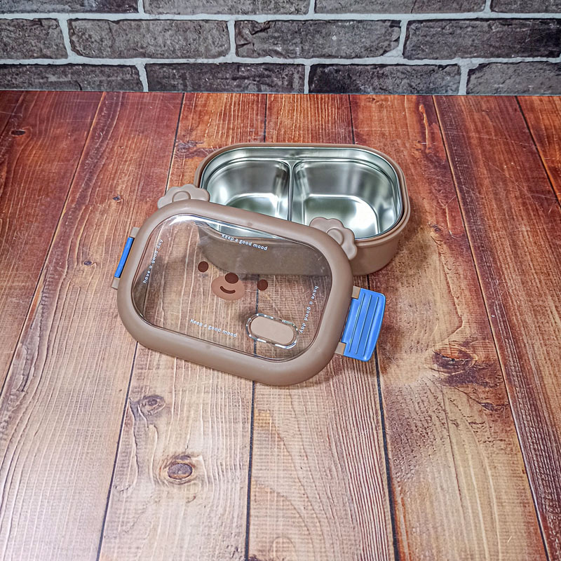 ظرف غذا دوتکه مدل خرسی 6261