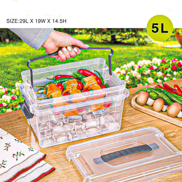 باکس مستطیل 5لیتری با مخزن یخ کد2417 لیمون