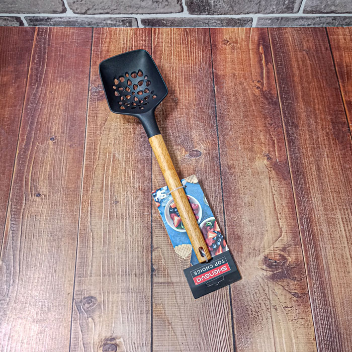 قاشق روغن مربع دسته چوبی شنگیا