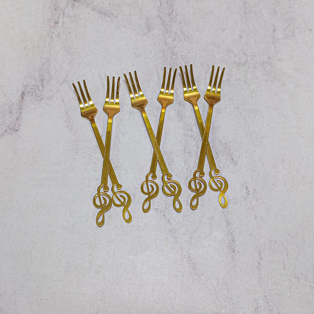 چنگال زیتون طرح دار طلایی کد 4-335