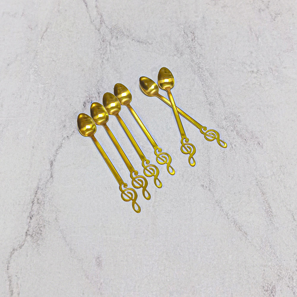 قاشق چایخوری طرح دار طلایی 3-335 