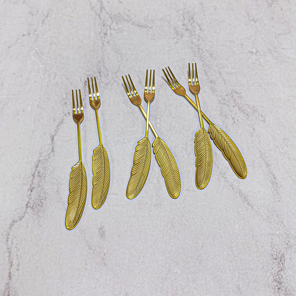 چنگال زیتون طرح دار طلایی 14-335