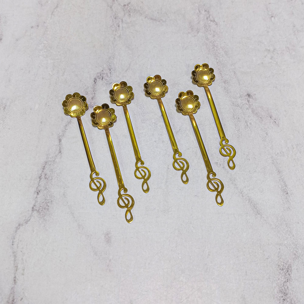 قاشق مرباخوری طرح دار طلایی 2-335