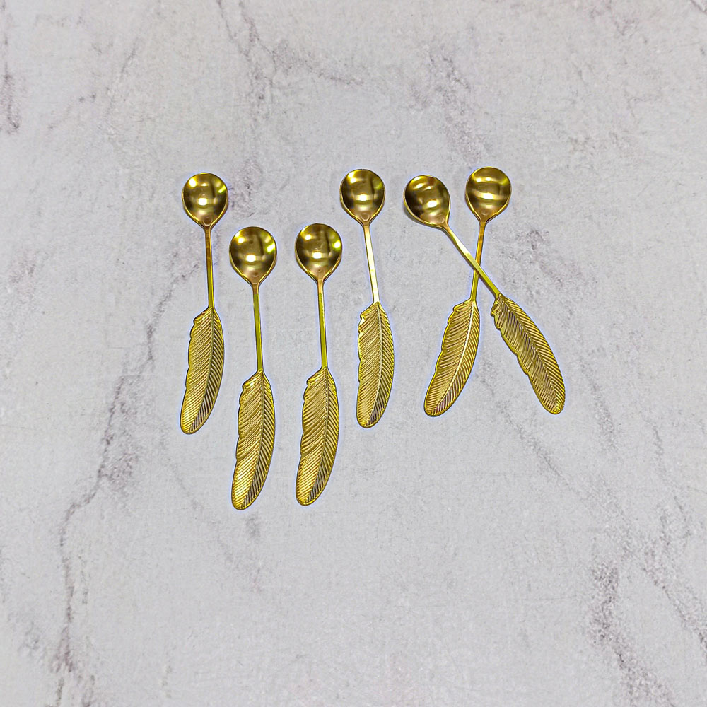 قاشق مرباخوری طرح دار طلایی 13-335