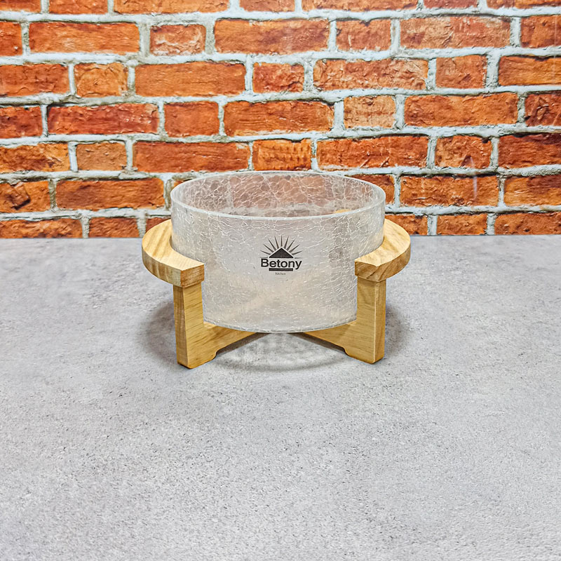 کاسه شیشه آبگز لوتوس پایه دار 17 کد102181 بتونی