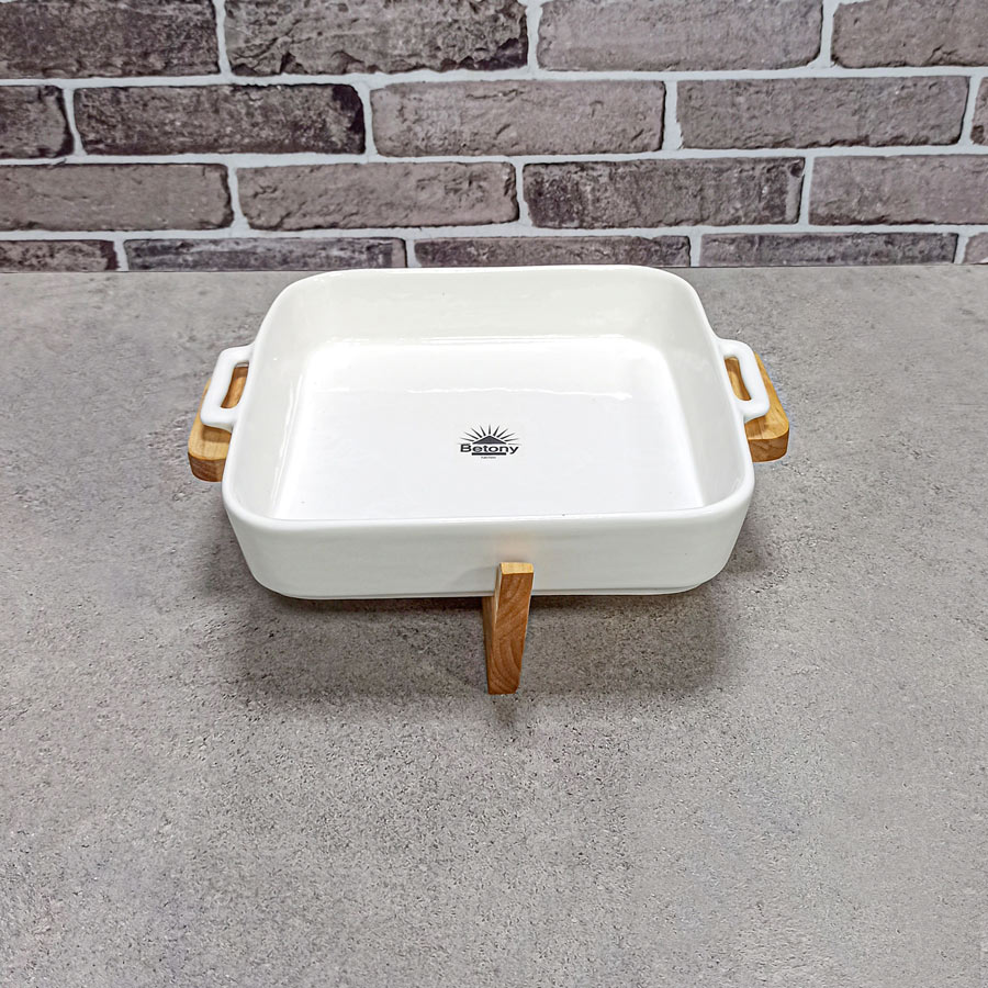 تابه سرامیکی لازانیا مربع دسته دار کد104071 بتونی