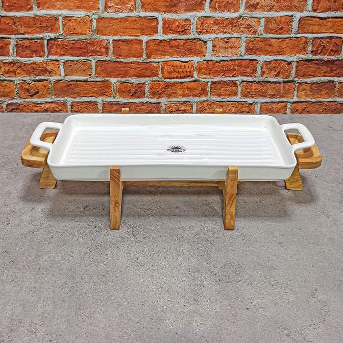 تابه سرامیکی گریل مستطیل بزرگ کد104076 بتونی