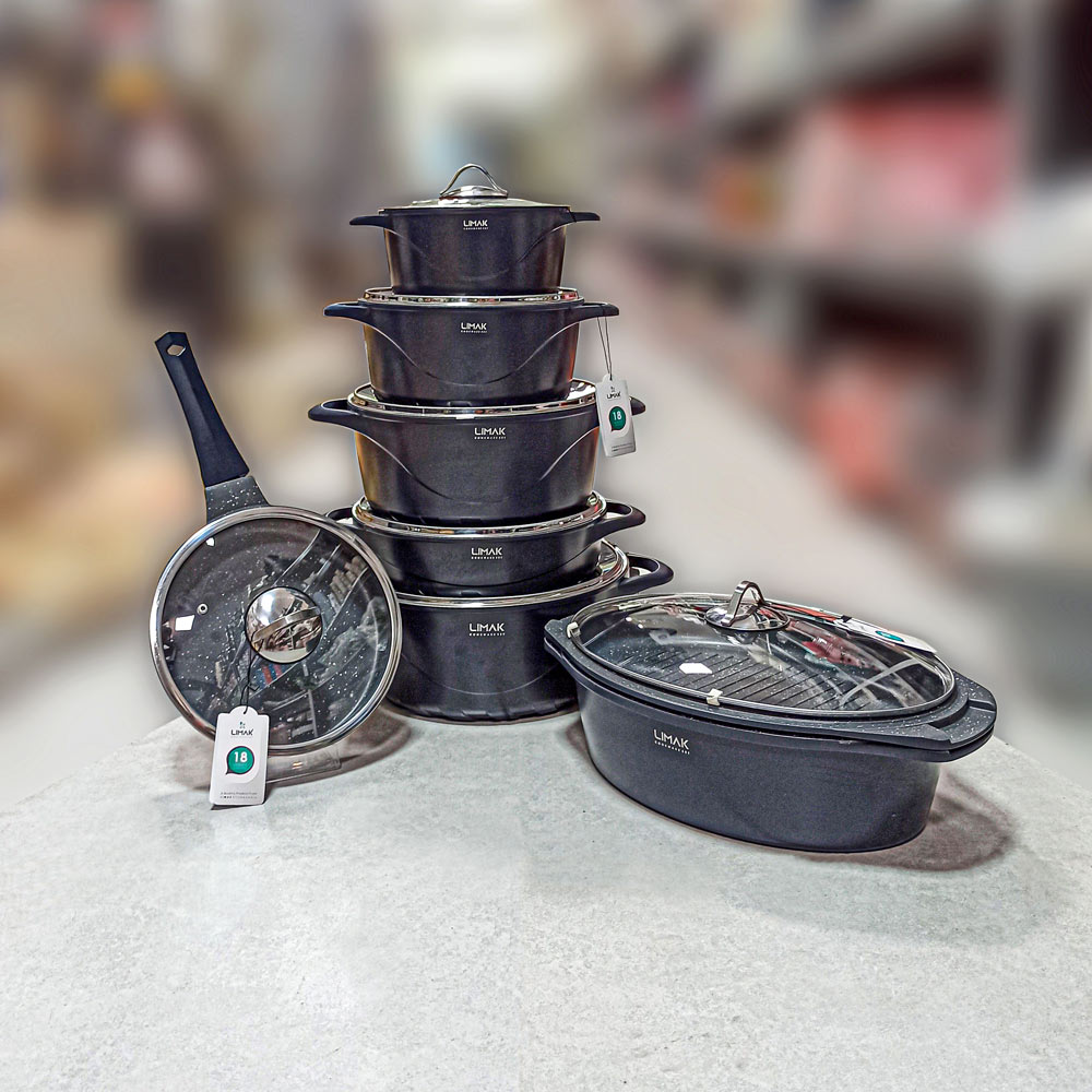 قابلمه 17پارچ طرح ایتالیایی سرمه ای لیماک 