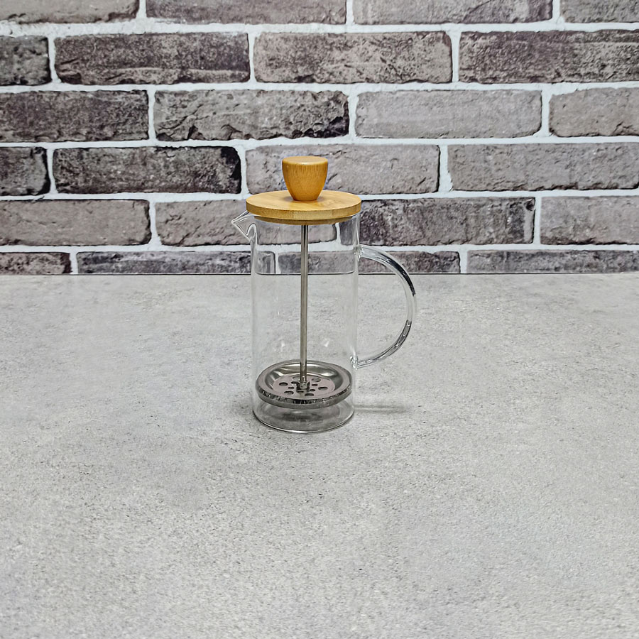 قوری فرنچ پرس 350میل درب چوبی رنگی YITINA