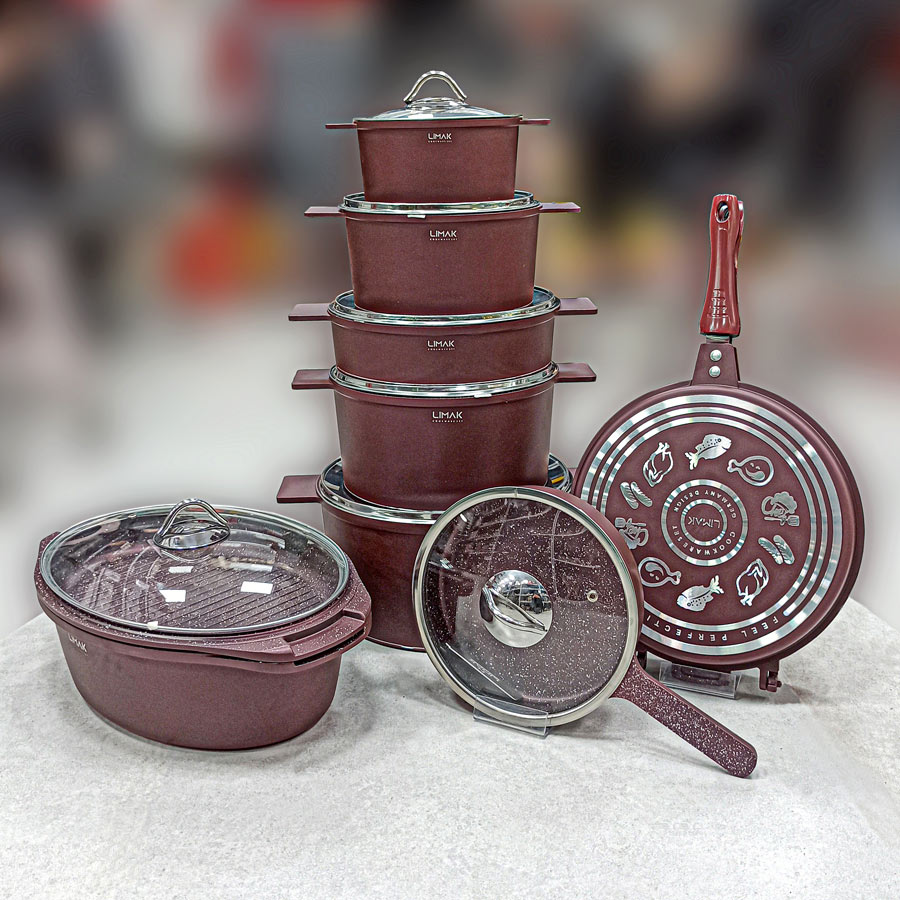 قابلمه 17پارچه طرح ایتالیا بژ لیماک