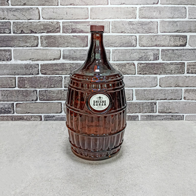 بطری بارل 6لیتر درب پلاستیکی قهوه ای شیشه گران