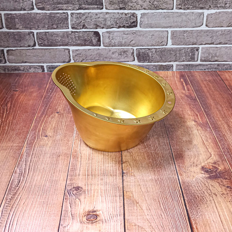 آبکش برنج ماکارانی استیل طلایی 26سانت