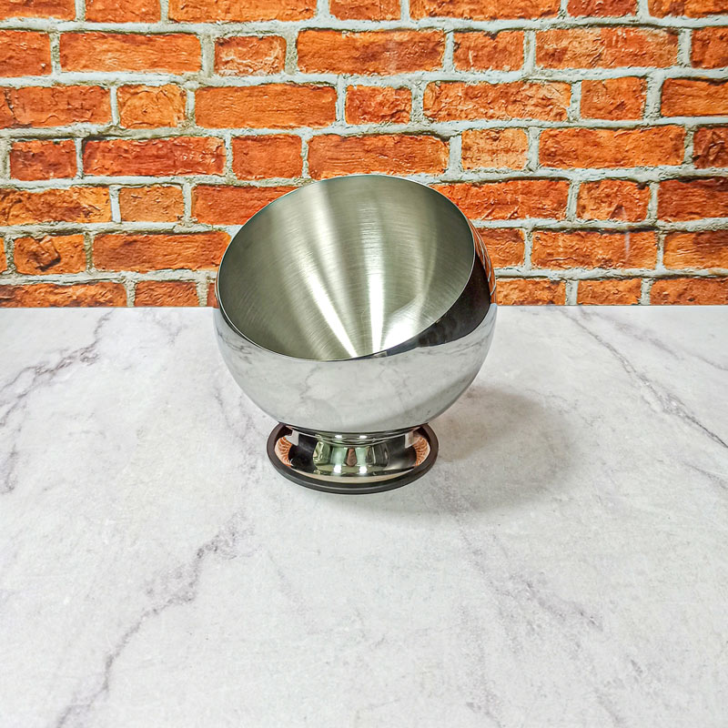 شکلات خوری استیل سیلور پایه دار 18سانت 