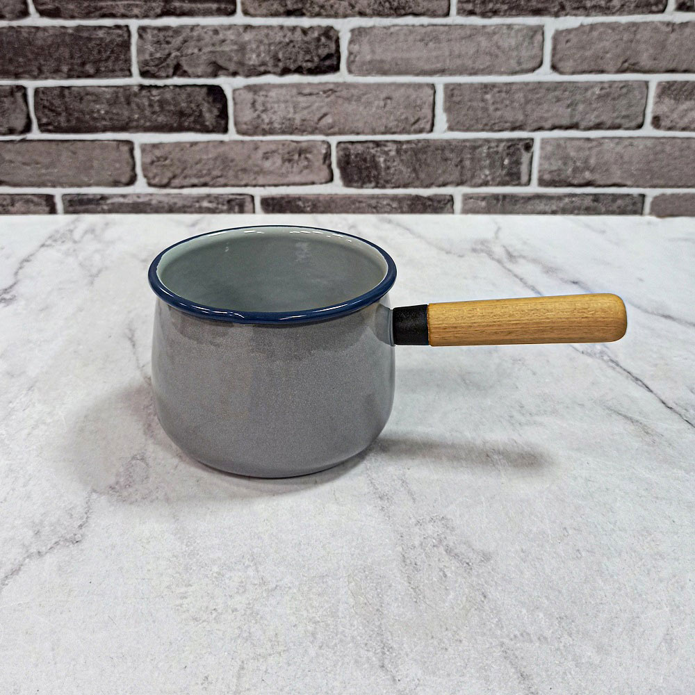 شیر جوش لعابی دسته چوبی طوسی دونا 