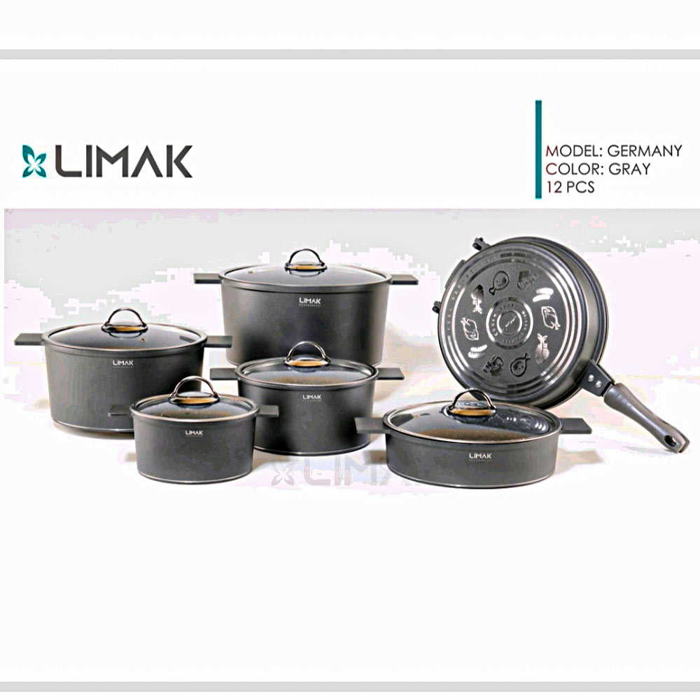 قابلمه 12پارچه طرح آلمان طوسی لیماک