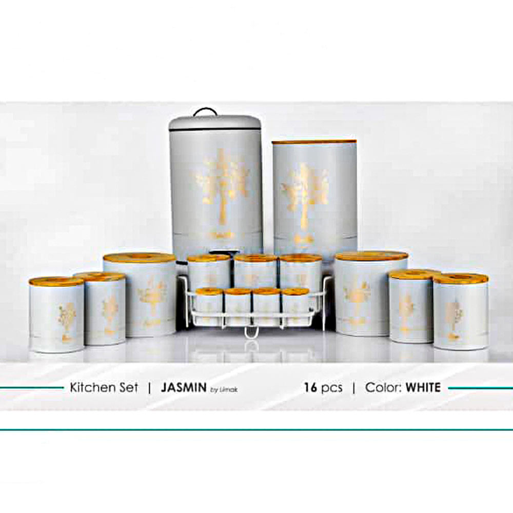 16پارچه آشپزخانه درب چوبی جاسمین سفید طلایی  لیماک